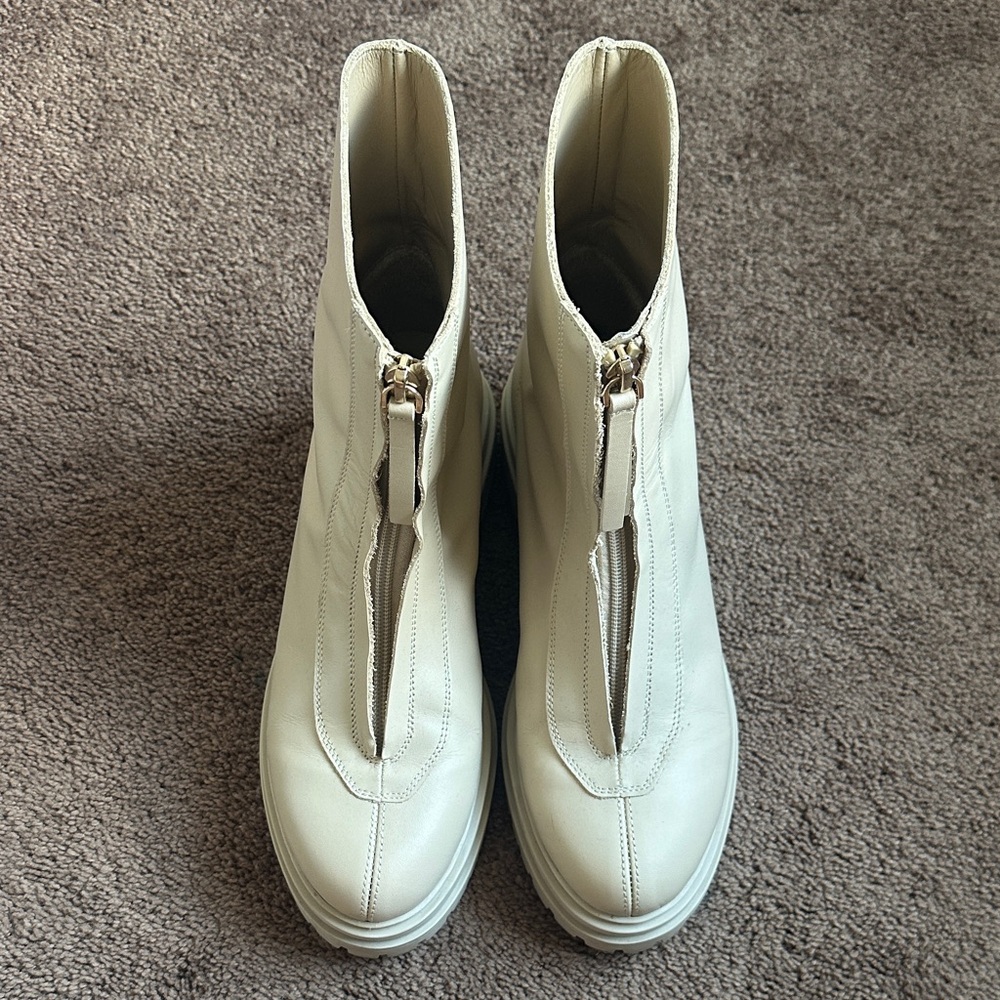 Chic Cream Moto Boots